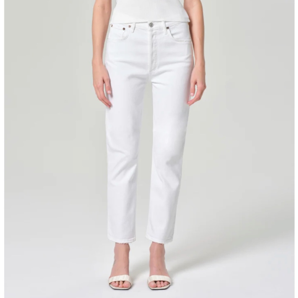 RILEY HIGH RISE STRAIGHT CROP (STRETCH) IN SOUR CREAM